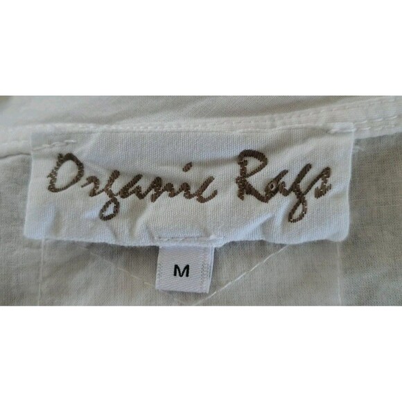 Organic Rags Blouse Size M White Pleaded  3/4 Sleeve Cotton Italy - Picture 2 of 8